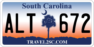 SC license plate ALT672