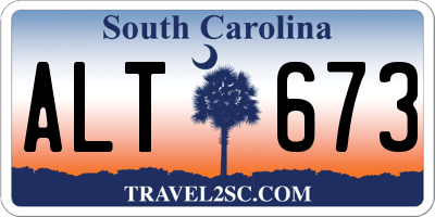 SC license plate ALT673