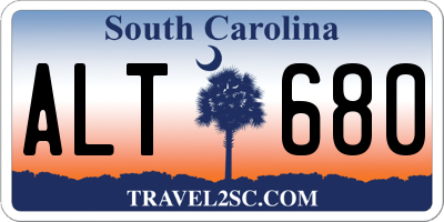 SC license plate ALT680