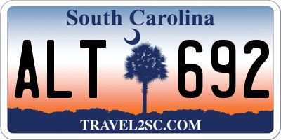 SC license plate ALT692