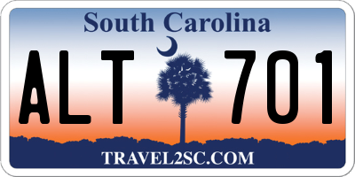 SC license plate ALT701