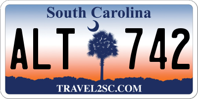 SC license plate ALT742