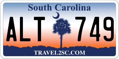 SC license plate ALT749