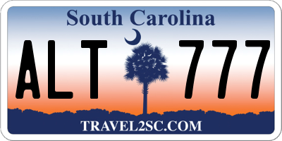 SC license plate ALT777