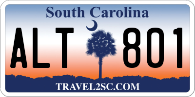 SC license plate ALT801