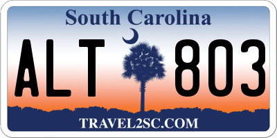 SC license plate ALT803