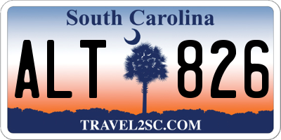 SC license plate ALT826