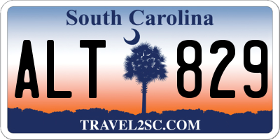 SC license plate ALT829