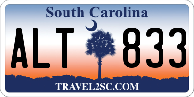 SC license plate ALT833