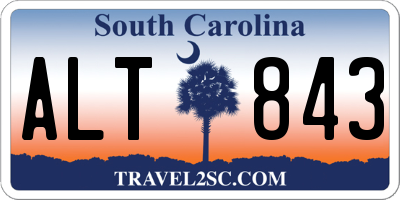 SC license plate ALT843