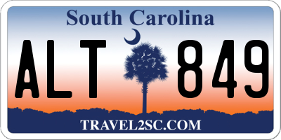 SC license plate ALT849