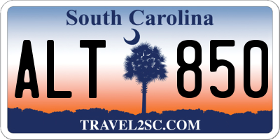 SC license plate ALT850