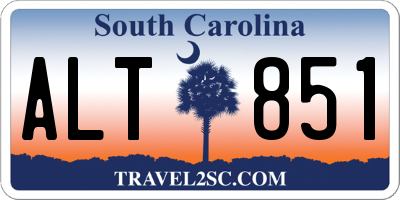 SC license plate ALT851