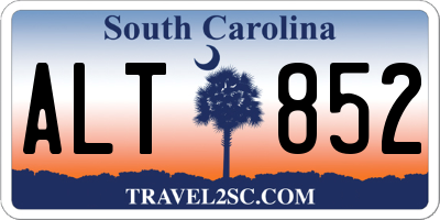 SC license plate ALT852