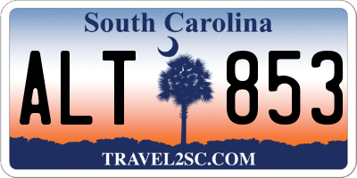 SC license plate ALT853