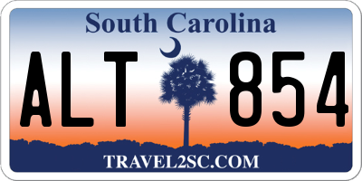 SC license plate ALT854