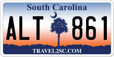 SC license plate ALT861