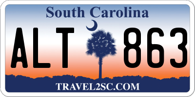 SC license plate ALT863