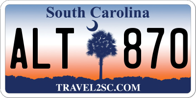 SC license plate ALT870