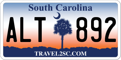 SC license plate ALT892