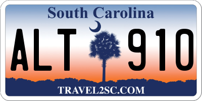 SC license plate ALT910