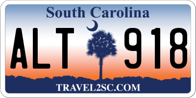 SC license plate ALT918