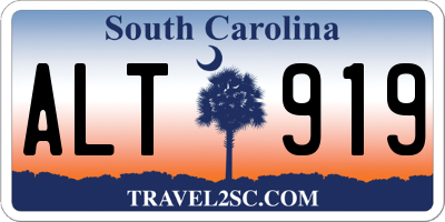 SC license plate ALT919
