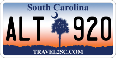 SC license plate ALT920