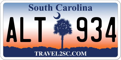 SC license plate ALT934