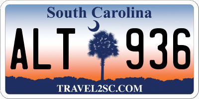 SC license plate ALT936