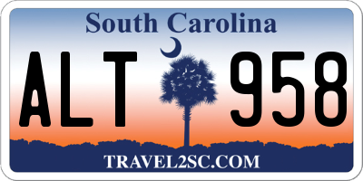 SC license plate ALT958