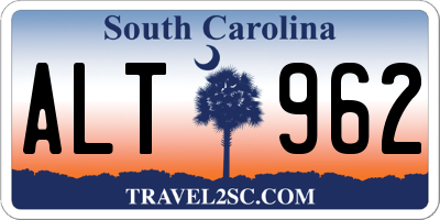 SC license plate ALT962