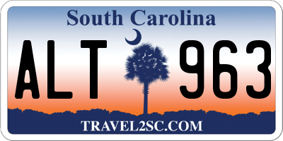 SC license plate ALT963