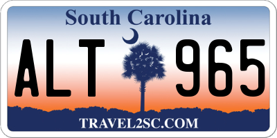 SC license plate ALT965