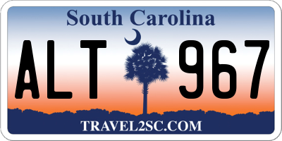SC license plate ALT967