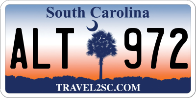 SC license plate ALT972