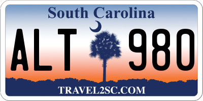 SC license plate ALT980