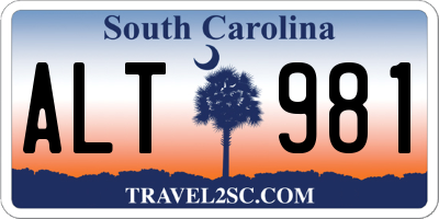SC license plate ALT981