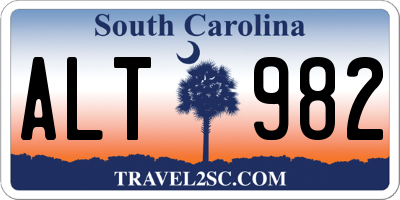 SC license plate ALT982