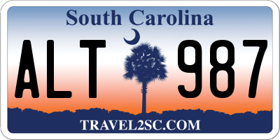 SC license plate ALT987