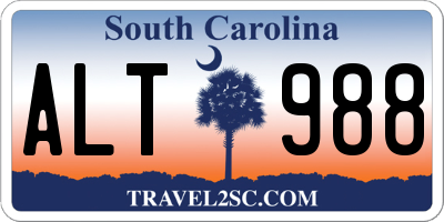 SC license plate ALT988