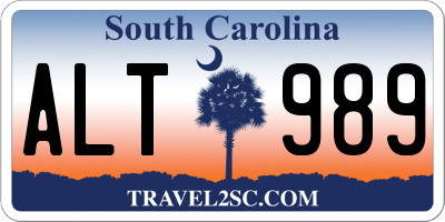SC license plate ALT989
