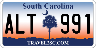SC license plate ALT991