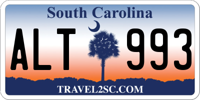 SC license plate ALT993