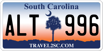 SC license plate ALT996