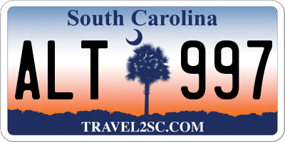 SC license plate ALT997
