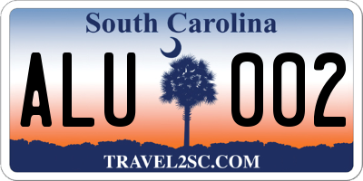 SC license plate ALU002