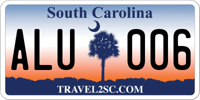 SC license plate ALU006