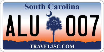 SC license plate ALU007