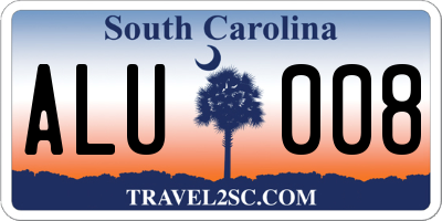 SC license plate ALU008